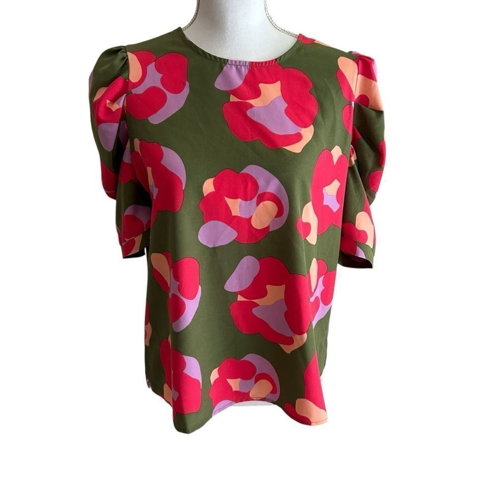 Michelle Mcdowell Blouse Blouse Top Tory In Spot On Olive Size Medium